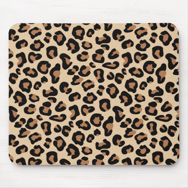 Mousepad Impressão Leopardo, Preto, Marrom, Ferrugem e Banh (Frente)