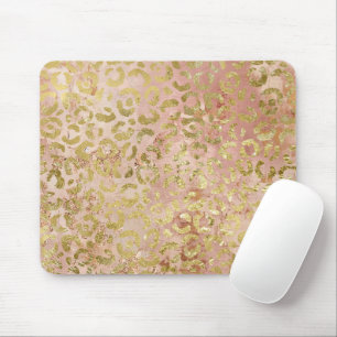 Mousepad Impressão Leopardo rosa Dourada
