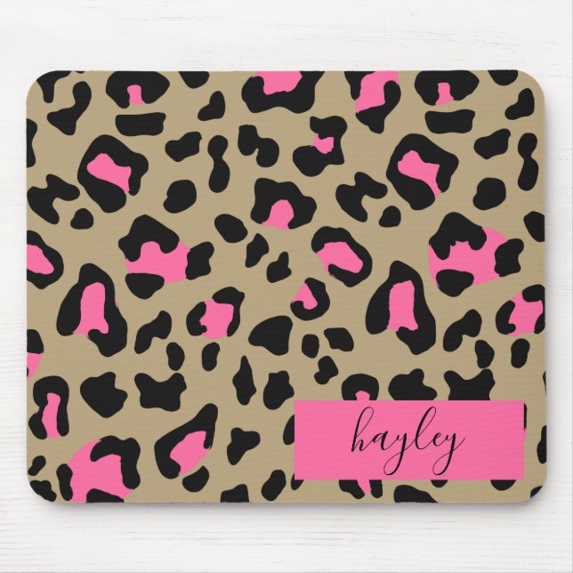 Mousepad Impressão Leopardo Rosa-Quente Personalizada (Frente)