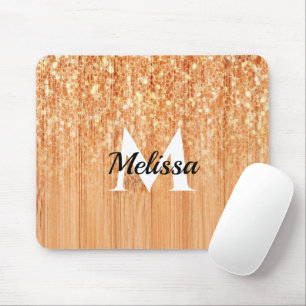 Mousepad Impressão Monograma de madeira de bambu, ligeirame
