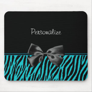 Mousepad Impressão na moda da zebra do preto e da cerceta