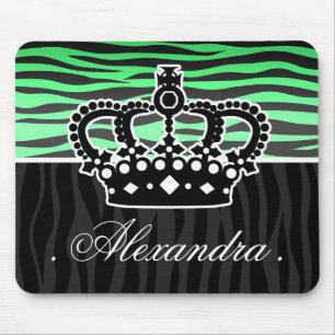 Mousepad impressão na moda da zebra do verde esmeralda e d
