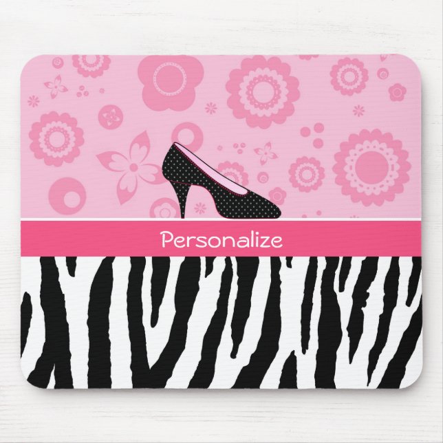 Mousepad Impressão na moda da zebra dos calçados (Frente)