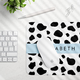 Mousepad Impressão, Pontos De Vaca, Preto E Branco, Seu Nom