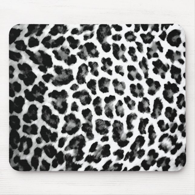 Mousepad Impressão preto & branco do leopardo (Frente)