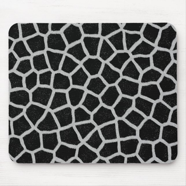 Mousepad Impressão preto e branco do girafa (Frente)