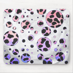 Mousepad Impressão preto e cor-de-rosa Dalmatian das