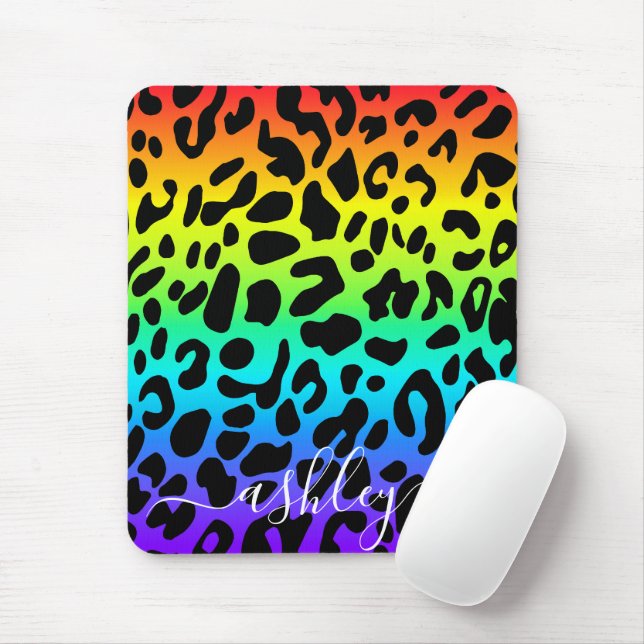Mousepad Impressão Rainbow Lepard (Com mouse)