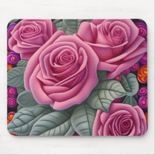 Mousepad Impressão Rosa Rosa Rosa Rosa, Grande Vitoriano Pa