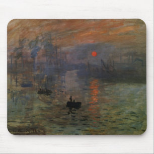 Mousepad Impressão Sunrise de Claude Monet, Vintage Art
