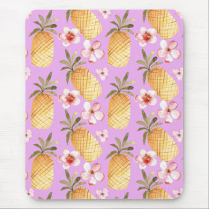Mousepad impressão tropical do abacaxi retrô sobre fundo