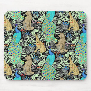 Mousepad Impressão, turquesa & pontos mortos do pavão de