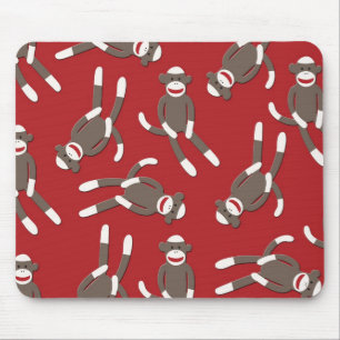 Mousepad Impressão vermelho do macaco da peúga