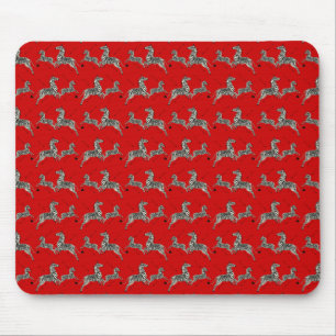 Mousepad Impressão vermelho do papel de parede da zebra de