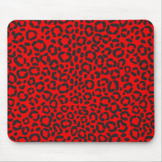 Mousepad Impressão vermelho e preto do leopardo