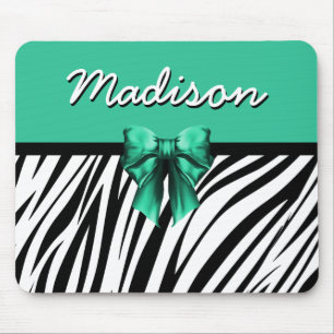 Mousepad Impressão Zebra Arco de Fita Azul