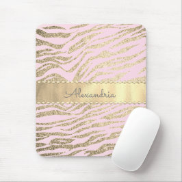 Mousepad Impressão Zebra brilhante em Lâmpada Rosa