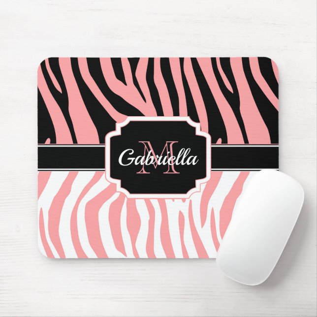 Mousepad Impressão Zebra Rosa (Com mouse)