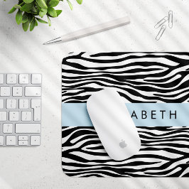 Mousepad Impressão Zebra, Stripes, Preto E Branco, Seu Nome