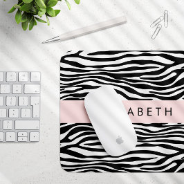 Mousepad Impressão Zebra, Stripes, Preto E Branco, Seu Nome