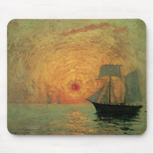 Mousepad Impressionismo do vintage, Sun vermelho por Máxim