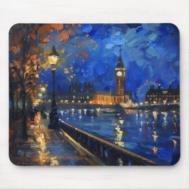 Mousepad Impressionismo Noturno de Londres (Frente)