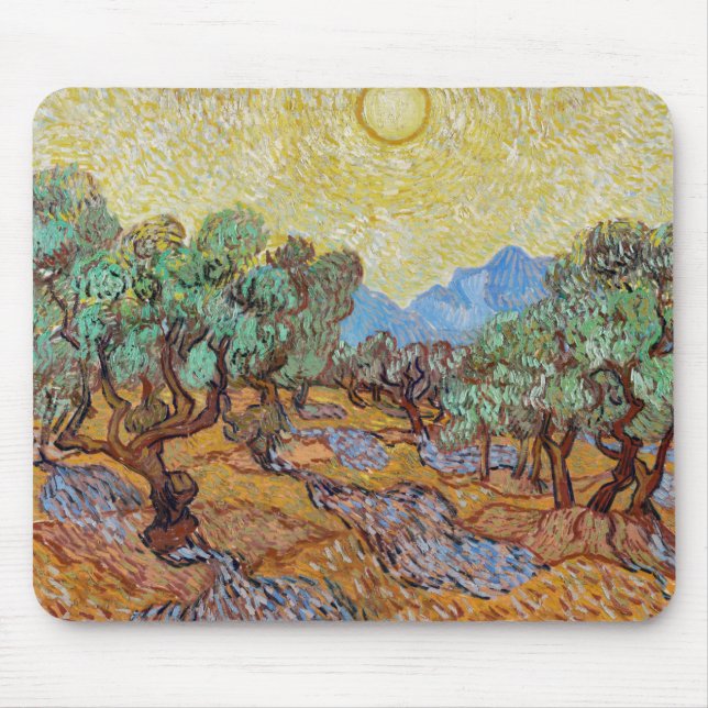 Mousepad Impressionismo Vincent Van Gogh Olive Trees Famoso (Frente)