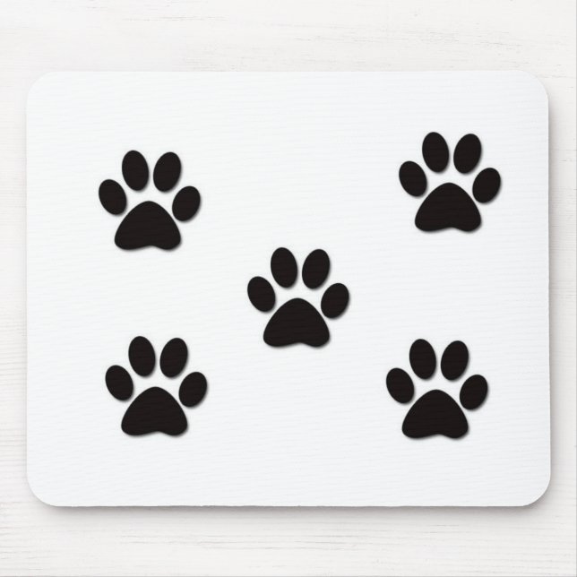 Mousepad Impressões da pata do filhote de cachorro (Frente)