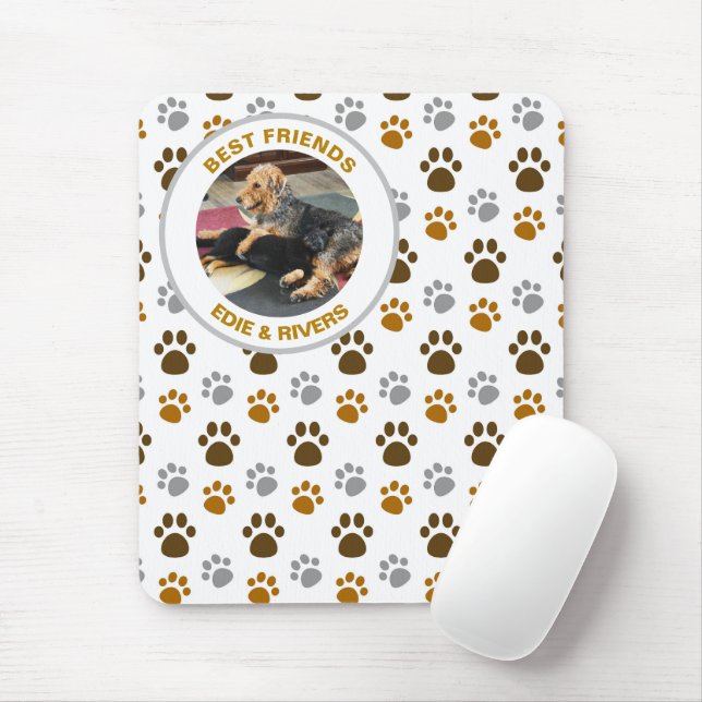 Mousepad Impressões de Cachorro Fofos e Foto dos Seus Pets (Com mouse)