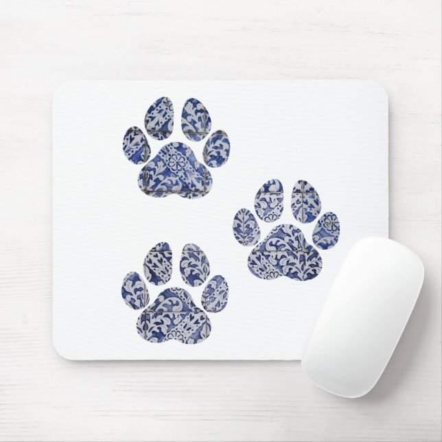 Mousepad Impressões de pata de cão - Azulejos portugueses (Com mouse)
