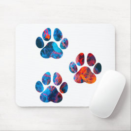 Mousepad Impressões de pata de cão - Tinta na água