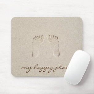 Mousepad Impressões descalços na areia de praia