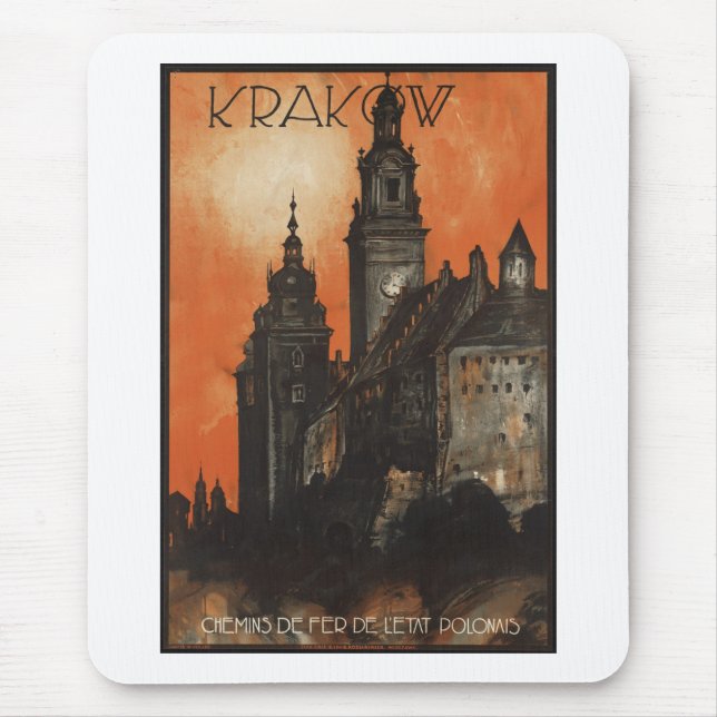 Mousepad Impressões retros do anúncio do poster das viagens (Frente)