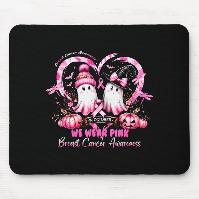 Mousepad In October We Wear Nk Breast Cancer Heart Dragonfl (Frente)