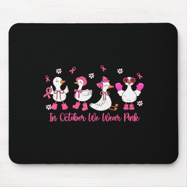 Mousepad In October We Wear Nk Silly Goose Breast Cancer Aw (Frente)