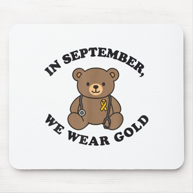Mousepad In September We Wear Gold Pediatric Nurse Childhoo (Frente)