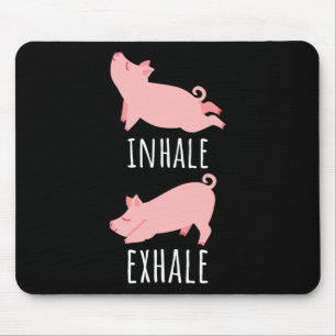 Mousepad Inalar Exalar Porco Yoga Meditação Treino Exercíci