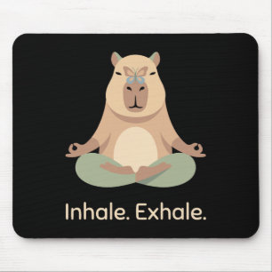 Mousepad Inalar Exalar Yoga Capyra Zen Relaxamento Animal