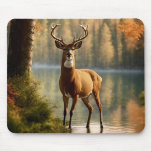 Mousepad Incrível Buck de Doze Pontos nas Águas do outono
