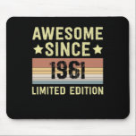 Mousepad Incrível Desde 1961, Festa de aniversário Retro Fu<br><div class="desc">1</div>