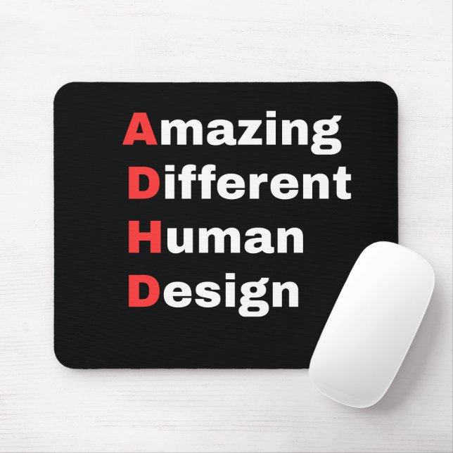 Mousepad Incrível Design Humano Diferente - Orgulho ADHD (Com mouse)