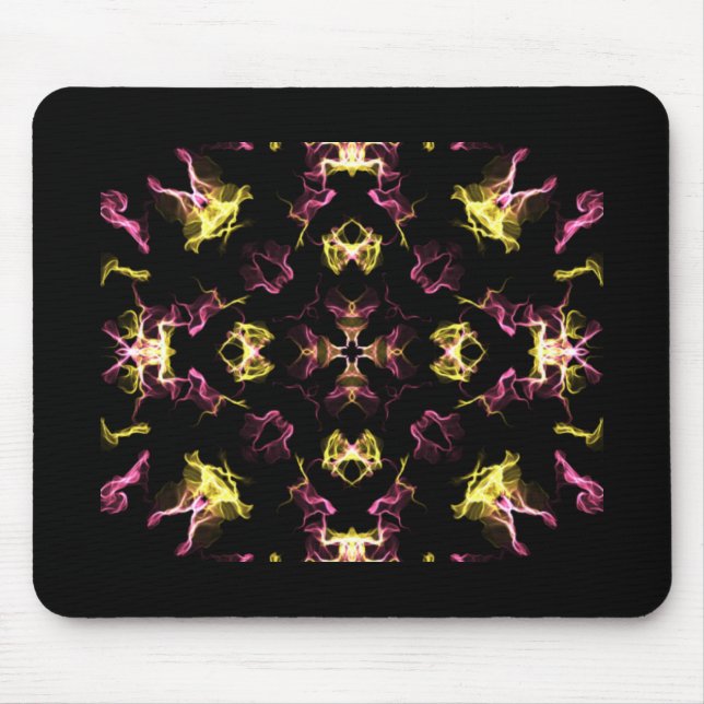 Mousepad Incrível, Rosa e Amarelo Mandala (Frente)