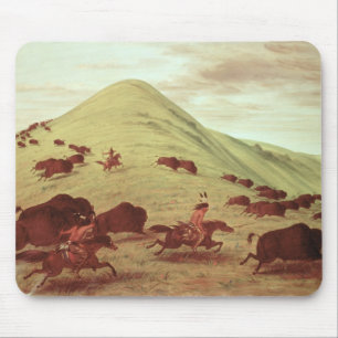 Mousepad Indianos de Sioux que caçam o búfalo, 1835 (óle