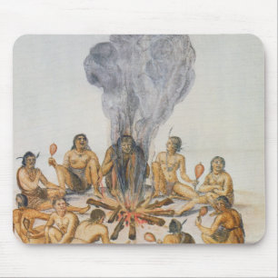 Mousepad Indianos em volta de um fogo