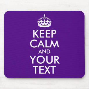 Mousepad Indigo e Branco Mantenham Calma e Texto
