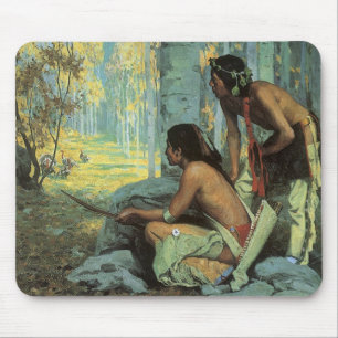 Mousepad Índios Vintage, Caçadores de Peru de Taos por Cous