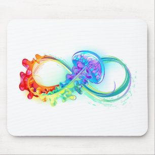 Mousepad Infinidade com água-vivas do Arco-Íris