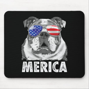 Mousepad Inglês Buldog 4 de julho Merica Men Women Usa F