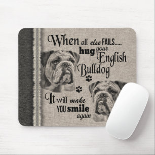 Mousepad Inglês Bulldog art quando tudo falha aspas