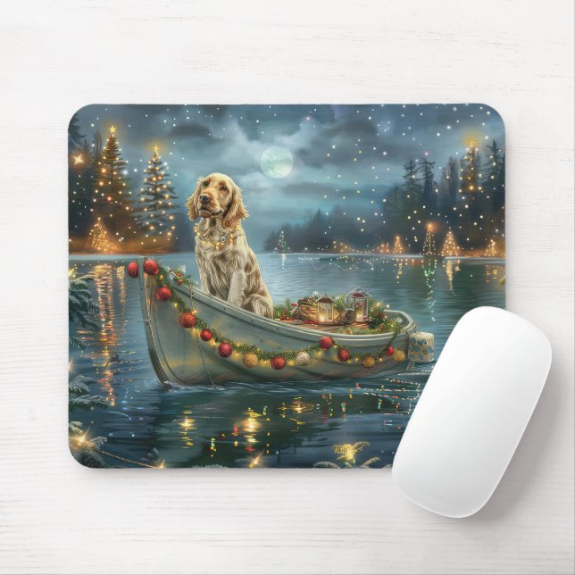 Mousepad Inglês Setter Natal Festivo Voyage (Com mouse)
